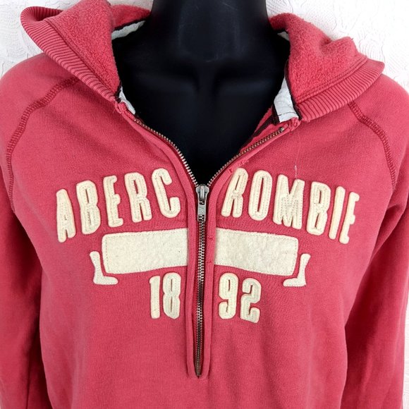 ABERCROMBIE & FITCH Womens 1/2 Zip Pullover Hoodie - Picture 2 of 5